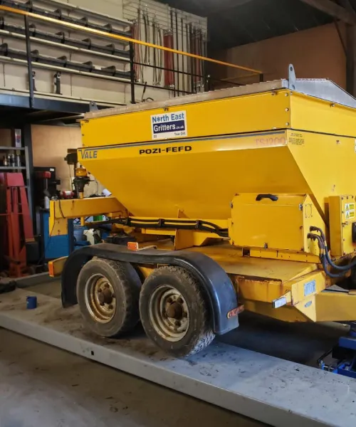 Vale gritter trailer being inspected